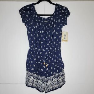Bebop Navy Floral Romper New With Tags Size Large
